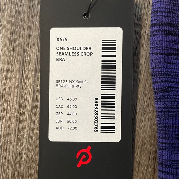 Peloton one shoulder seamless crop bra size xs - Picture 3 of 3